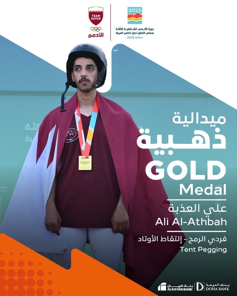 قطر تحصد ذهبية وفضية في دورة الألعاب الخليجية الشاطئية