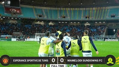 ماميلودي صن داونز الجنوب أفريقي يتعادل سلبياً أمام الترجي التونسي ويتأهل لنصف نهائي دوري أبطال أفريقيا ماميلودي صن داونز الجنوب أفريقي يتعادل سلبياً أمام الترجي التونسي ويتأهل لنصف نهائي دوري أبطال أفريقيا