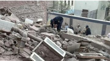 إخلاء 4 عقارات مجاورة لمنزل أسيوط المنهار