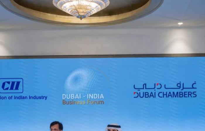 حمدان بن محمد ووزير التجارة والصناعة الهندي يشهدان توقيع 8 مذكرات تفاهم حمدان بن محمد ووزير التجارة والصناعة الهندي يشهدان توقيع 8 مذكرات تفاهم
