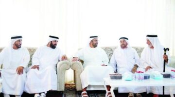 ولي عهد رأس الخيمة يعزي بوفاة محمد المسافري