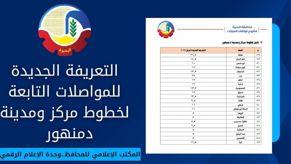 عقب زيادة أسعار البنزين.. تعرف على تعريفة الركوب الجديدة بالبحيرة عقب زيادة أسعار البنزين.. تعرف على تعريفة الركوب الجديدة بالبحيرة