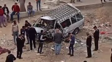تفاصيل سقوط سيارة ميكروباص من أعلى الطريق الدائري أمام نزلة بشتيل بالجيزة