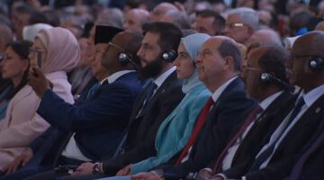تجمهر كبير حول الرئيس احمد الشرع في تركيا واطلالة زوجته لطيفة الدروبي تلفت الانظار