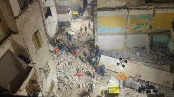 خال من السكان.. انهيار منزل بجوار العقار المنهار في اللبان بالإسكندرية