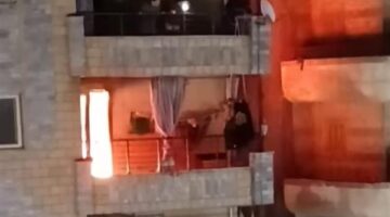 إصابة أم وصغيرتها في حريق شقة سكنية بالبساتين