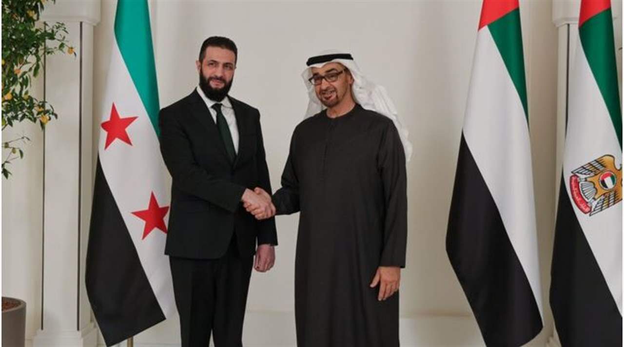 بن زايد للشرع: الإمارات ستدعم سوريا بكل ما تستطيع