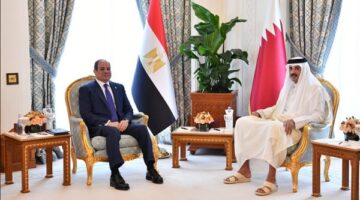 الرئيس السيسي وأمير قطر يؤكدان ضرورة إعادة إعمار غزة دون تهجير الفلسطينيين