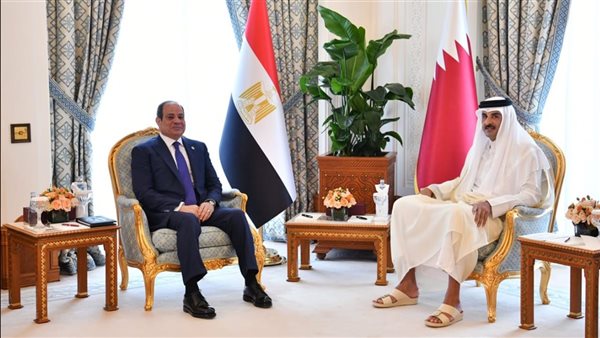 الرئيس السيسي وأمير قطر يؤكدان ضرورة إعادة إعمار غزة دون تهجير الفلسطينيين الرئيس السيسي وأمير قطر يؤكدان ضرورة إعادة إعمار غزة دون تهجير الفلسطينيين