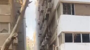 إخلاء مقر صحيفة وسكان عقار في الدقي بسبب حريق المبنى.. والحماية المدنية تحاول السيطرة