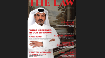 المحامي مبارك السليطي يتصدر غلاف مجلة &quot;THE LAW&quot; تقديرًا لمساهماته القانونية البارزة
