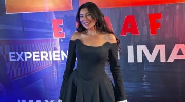 الصورة الأولى لـ إبراهيم الحجاج وبسمة داود من العرض الخاص لفيلم إسعاف بالسعودية