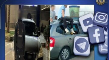 ضبط قائد سيارة سمح لطلاب بالجلوس على السقف