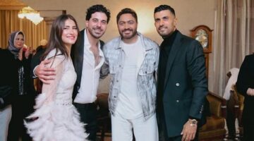 بحضور تامر حسني والمخرج محمد سامي.. المونتير عمرو عاكف يحتفل بخطوبته (صور)