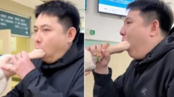 حادثة غريبة.. يد امرأة تعلق في فم رجل أثناء محاولتهما تصوير فيديو مضحك.. (فيديو)
