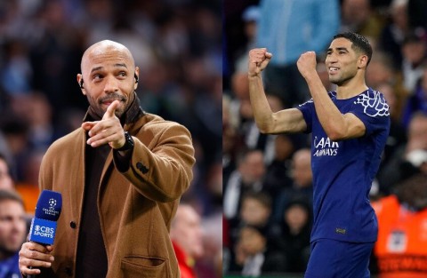 تييري هنري يفاجئ حكيمي بكلمات عربية بعد تأهل باريس تييري هنري يفاجئ حكيمي بكلمات عربية بعد تأهل باريس