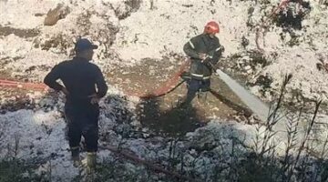 السيطرة على حريق فى شونة القمح بالغربية
