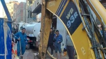 مياه المنوفية تنجح في إصلاح خط مياه بشارع رئيسي بالشهداء
