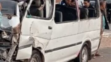 إصابة 12 طالب أثناء ذهابهم لرحلة إثر حادث انقـ ـلاب ميكروباص في أسوان