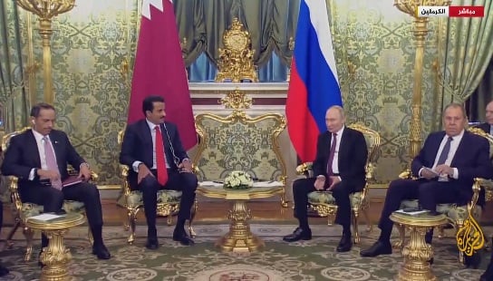 بوتين خلال استقبال سمو الأمير: قطر أهم شركاء روسيا في المنطقة ومشاريع مشتركة بين البلدين&nbsp;