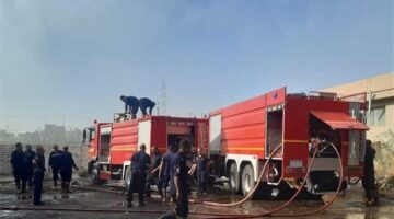 حريق داخل توكيل صيانة سيارات جيب بطريق مصر السويس.. والحماية المدنية تسيطر