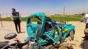 ننشر أسماء ضحايا حادث تصادم سيارتين ربع نقل بالمنيا