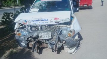 إصابة نائب رئيس مدينة رشيد وسكرتير المجلس و٤ آخرين بحادث سير في البحيرة