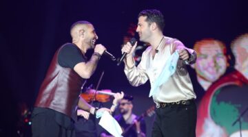 «ارقص يا حبيبي».. دويتو عالمي يجمع أحمد سعد والمطرب اليوناني «Konstantinos» في دبي|صور