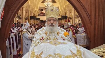 الأنبا ميخائيل يترأس قداس عيد القيامة المجيد بكاتدرائية السيدة العذراء بحلوان