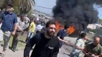 لحظة إنفجار الآلية التابعة للجيش في بريقع (فيديو)
