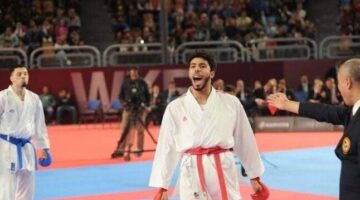 عبد الله هشام يتوج بذهبية في الدوري العالمي للكاراتيه