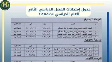 ننشر جداول امتحانات الفصل الدراسي الثاني بعد اعتمادها رسميًا بالإسماعيلية