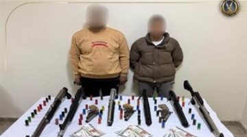 سقوط تاجرى سلاح ببنى سويف بحوزتهما ترسانة نارية داخل منزلهما