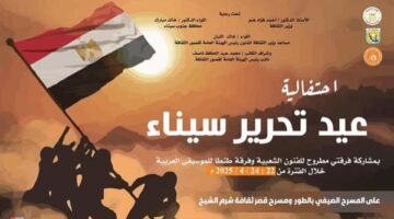 قصور الثقافة تطلق احتفالات ذكرى تحرير سيناء بالطور وشرم الشيخ ونويبع .. غدا