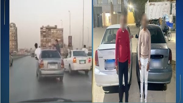 القبض على قائدي سيارتين لاتهامهما بأداء حركات استعراضية حال سيرهما بموكب زفاف أعلى الطريق الدائري القبض على قائدي سيارتين لاتهامهما بأداء حركات استعراضية حال سيرهما بموكب زفاف أعلى الطريق الدائري