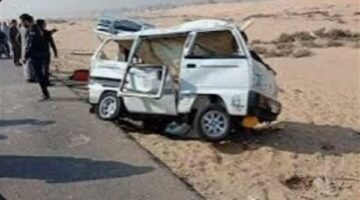 حادث انقلاب سيارة سوزوكي بأطفيح يسفر عن إصابة 5 أشخاص