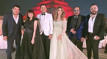 منهم باسم سمرة ويوسف الشريف.. أبرز حضور حفل زفاف ليلى زاهر وهشام جمال
