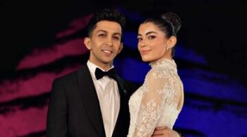 بصوت حسين الجسمي.. هشام جمال يهدي ليلى أحمد زاهر أغنية خاصة في حفل زفافهم