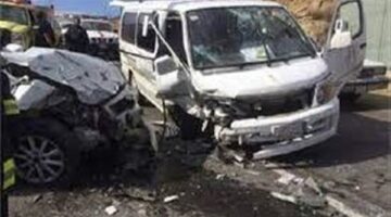 طريق الموت يحصد أرواح شخصين في حادث تصادم ميكروباص وتروسيكل ببني مزارالمنيا