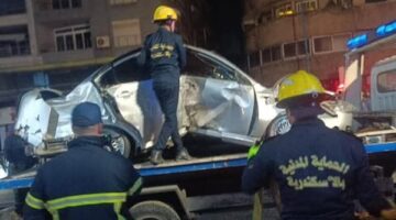 العربيات بقت صفيح.. إصابة 4 أشخاص في تصادم 3 سيارات ملاكي بكورنيش الإسكندرية