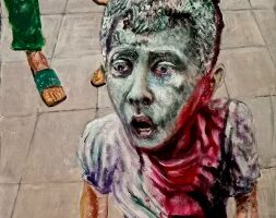 حميد عقبي: لوحة “الحزن والصبي من غزة” للفنان الأمريكي براين كارلسون