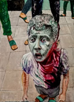 حميد عقبي: لوحة “الحزن والصبي من غزة” للفنان الأمريكي براين كارلسون حميد عقبي: لوحة “الحزن والصبي من غزة” للفنان الأمريكي براين كارلسون