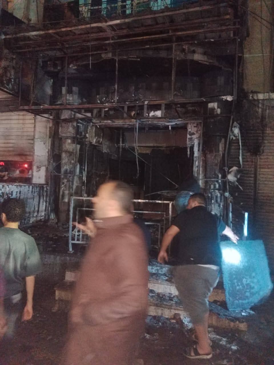 حريق محل مشويات في قليوب