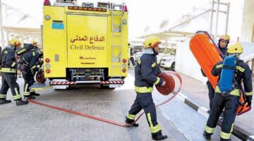 الدفاع المدني يحتوي حريق مستودع بالمنطقة الصناعية بدون مصابين