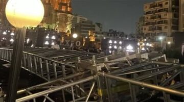 التحريات تكشف تفاصيل سقوط ستاند الإضاءة خلال حفل تامر حسني بقصر البارون