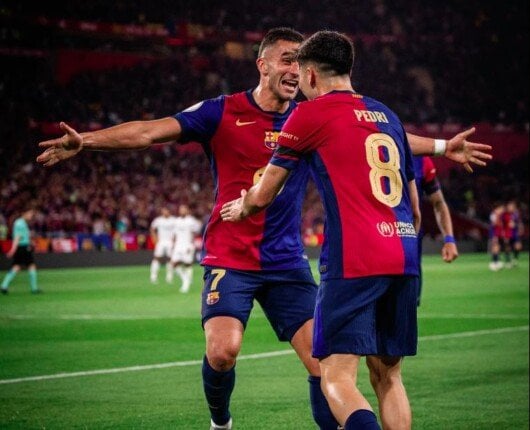 بيدري يمنح برشلونة التقدم ضد ريال مديد بالشوط الأول في نهائي كأس إٍسبانيا «فيديو» بيدري يمنح برشلونة التقدم ضد ريال مديد بالشوط الأول في نهائي كأس إٍسبانيا «فيديو»