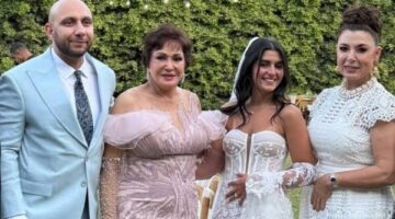 بفستان مميز.. زفاف ابن الشاعر بهاء الدين محمد بحضور لبلبة وأنوشكا