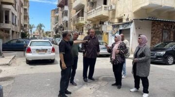 استمرار أعمال إعادة الشيء لأصله بشوارع حى الشرق في بورسعيد