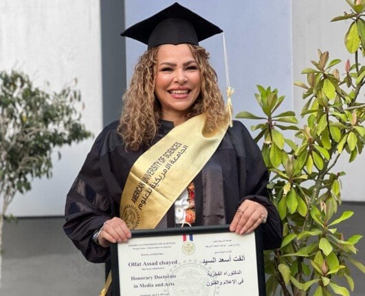 ألفت عمر تحصل على «الدكتوراه الفخرية» من الجامعة الأمريكية للعلوم (صور) ألفت عمر تحصل على «الدكتوراه الفخرية» من الجامعة الأمريكية للعلوم (صور)