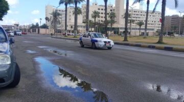 سقوط أمطار متوسطة في بورسعيد